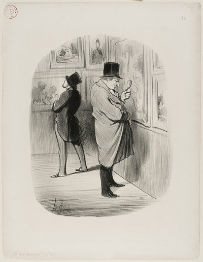 Um verdadeiro amante da arte, placa 66 de Les Bons Bourgeois de Honoré Victorin Daumier