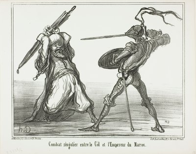Uma batalha insólita entre El Cid e o imperador de Marrocos, placa 117 de Actualités de Honoré Victorin Daumier