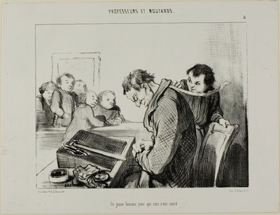 Um jovem para quem nada é sagrado, placa 8 de Professeurs Et Moutards de Honoré Victorin Daumier