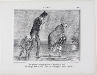 Um passeio no campo durante o belo mês de maio. "- Coragem... Adelaïde é apenas mais um campeonato a percorrer", placa 308 de Actualités de Honoré Victorin Daumier