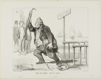 "Tudo está perdido - salvem a caixa" de Honoré Victorin Daumier