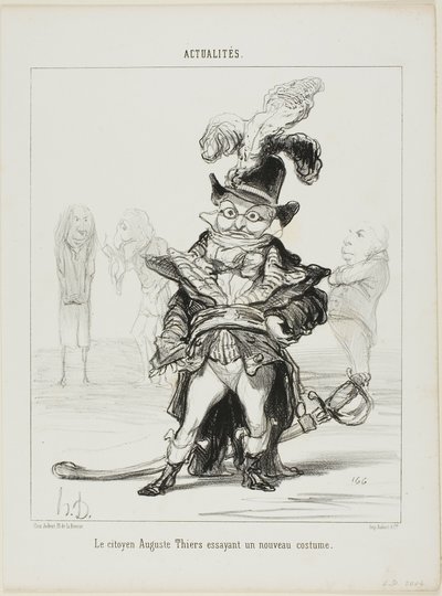 O cidadão Thiers a experimentar um novo traje, chapa 114 de Actualités de Honoré Victorin Daumier