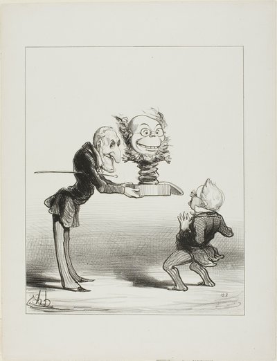 O Padre Molé leva presentes de Ano Novo à pequena Thiers, chapa 62 de Actualités de Honoré Victorin Daumier