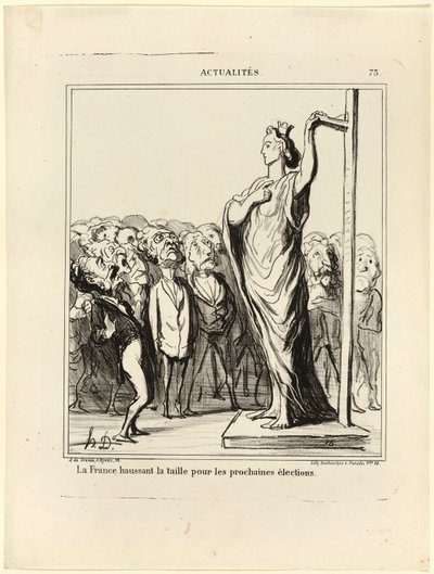 A França prepara-se para fazer passar os seus candidatos pela medida das normas, chapa 73 de Actualités de Honoré Victorin Daumier
