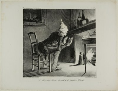 General Mortier, na noite anterior à batalha de Waterloo, placa 456 de Honoré Victorin Daumier