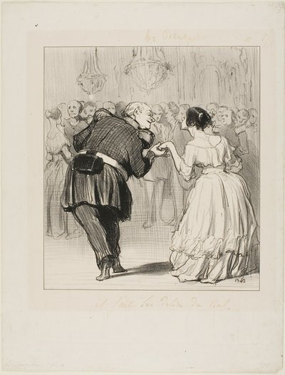 Ele delicia-se com a bola, prato 10 de Les Banqueteurs de Honoré Victorin Daumier