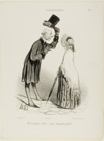 "Olá, Anjo, sempre bonito...", prato 3 de Coquetterie de Honoré Victorin Daumier