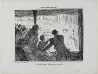 Como é útil para um cantor de ópera ter uma família, prato 14 de Croquis Dramatiques de Honoré Victorin Daumier