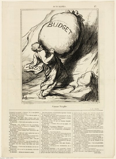 Tal como Sísifo, placa 27 de Actualités de Honoré Victorin Daumier