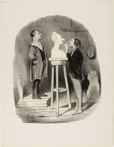 Monsieur Filochard, antigo comerciante, reformado, sente a necessidade de transmitir o seu busto em mármore à posteridade mais remota, placa 68 de Les Bons bourgeois de Honoré Victorin Daumier
