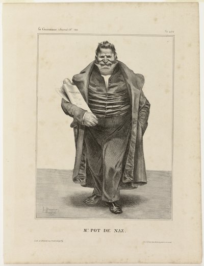 Sr. Pot De Naz..., chapa 270 de Cartooning Celebrities de Honoré Victorin Daumier