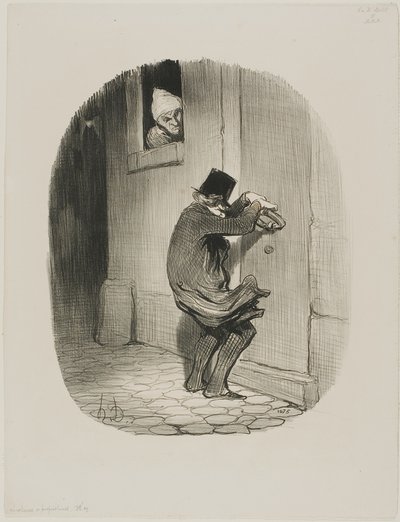 Depois da meia-noite, placa 19 de Locataires et Propriétaires de Honoré Victorin Daumier