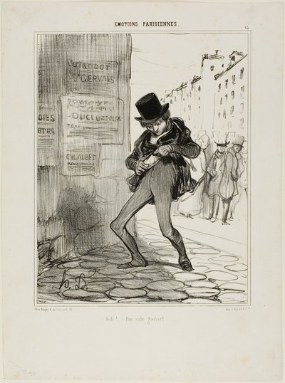 Roubado! Rua dos bolsos vazios..., placa 13 de Émotions Parisiens de Honoré Victorin Daumier