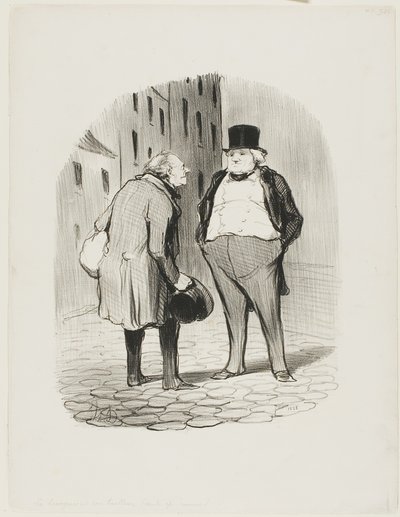 O burguês e o seu alfaiate, prato 5 de Les Bons Bourgeois de Honoré Victorin Daumier