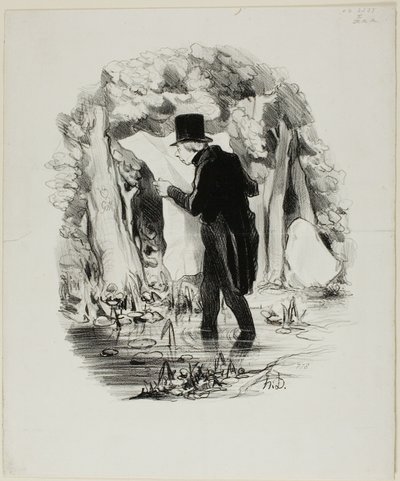 É aqui que a palestra do Constitutionnel vos pode levar, prato 8 de Pastorales de Honoré Victorin Daumier