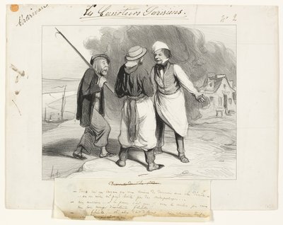 Bem, que maravilha! Pensei que tínhamos acabado de descobrir uma ilha deserta ou, pelo menos, um país habitado por canibais..., prato dois de Les Canotiers Parisiens de Honoré Victorin Daumier