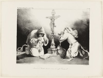 Quando o Diabo envelheceu, tornou-se um eremita, placa 476 de Honoré Victorin Daumier