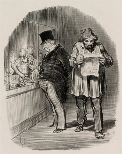 Operário e burguês, de Les Parisiens En 1848 de Honoré Victorin Daumier