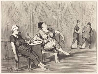 No quiosque de bebidas de Honoré Daumier