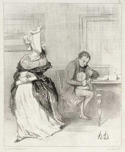 Adeus, meu querido, vou ter com os meus editores! ... de Honoré Daumier