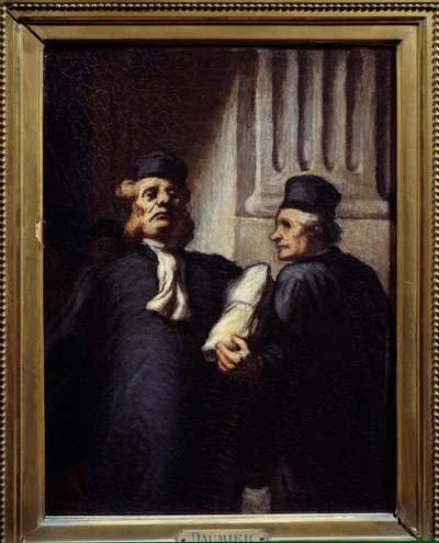 Após a audiência, ambos os advogados. Pintura por Honore Daumier (1808 - 1879) de Honoré Daumier