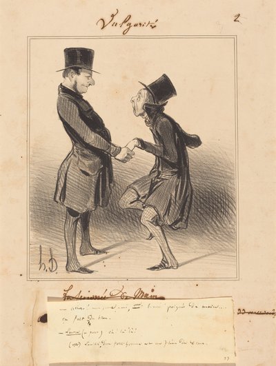 Vamos! Meu jovem amigo, um bom aperto de mão... de Honoré Daumier