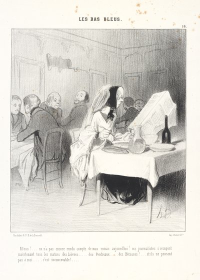 Vamos!... ainda não fizeram hoje a crítica do meu romance! Estes jornalistas ocupam-se agora todas as manhãs de lebres... perdizes... galinholas!... e não pensam em mim... é inconcebível! de Honoré Daumier