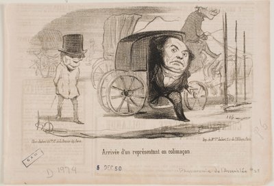 Chegada de um deputado numa carruagem, chamada caracol de Honoré Daumier