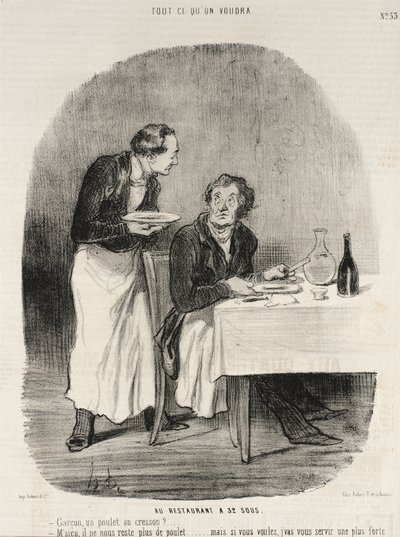 No restaurante por 32 sous de Honoré Daumier