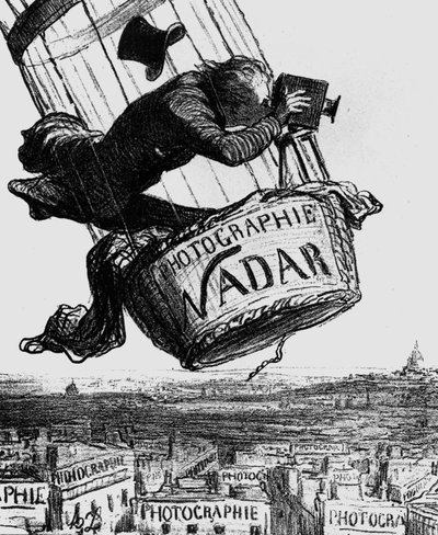 Caricatura de Gaspard-Felix Tournachon, também conhecido por Nadar (1820-1910) 1862 (gravura) de Honoré Daumier