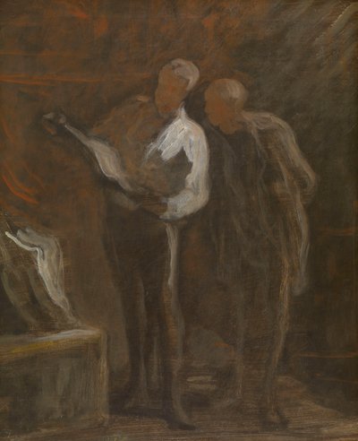 Coleção de gravuras, c.1870-73 (óleo sobre tela) de Honore Daumier