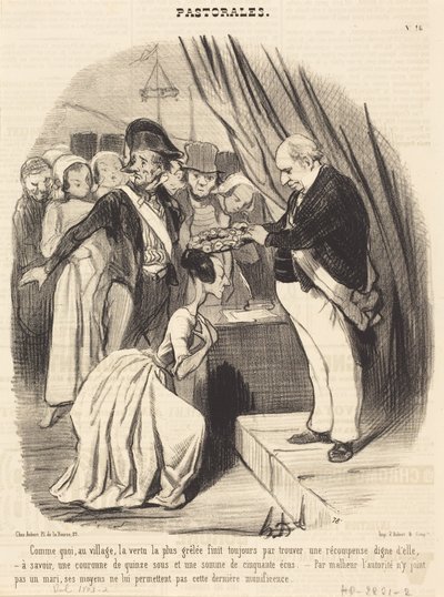 Como, na aldeia, a virtude mais fustigada pelo granizo... de Honoré Daumier