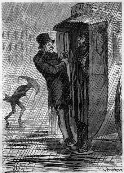 Completo!!! Cartoon de Honore Daumier (1808-1879). Gravura em "Le Monde Illustré" n°271 de 21 de Junho de 1862. de Honoré Daumier