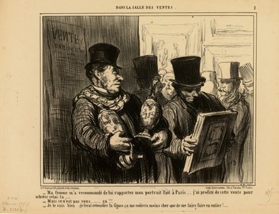 Na sala de vendas n.º 2: A minha mulher recomendou-me que lhe trouxesse o meu retrato... de Honoré Daumier
