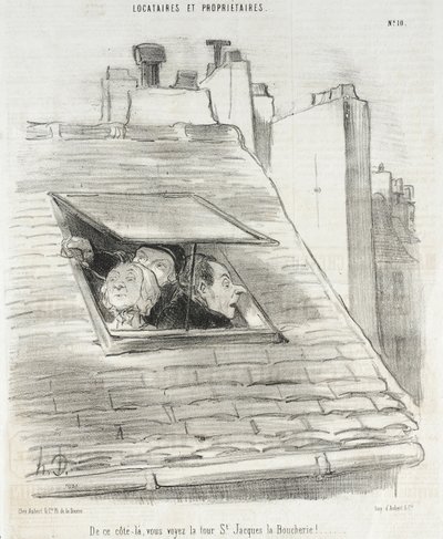 Deste lado, vê a torre de St. Jacques... de Honoré Daumier