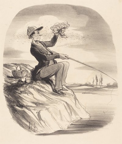 Desagrado de ir pescar... de Honoré Daumier