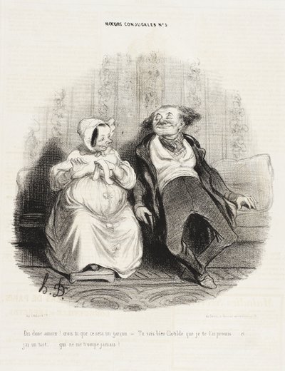 Diz-me, amor! Achas que será um rapaz? de Honoré Daumier
