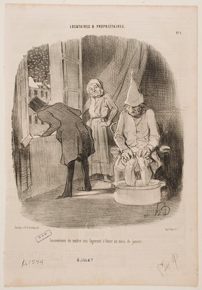 Desvantagem de pôr a casa para alugar em janeiro de Honoré Daumier