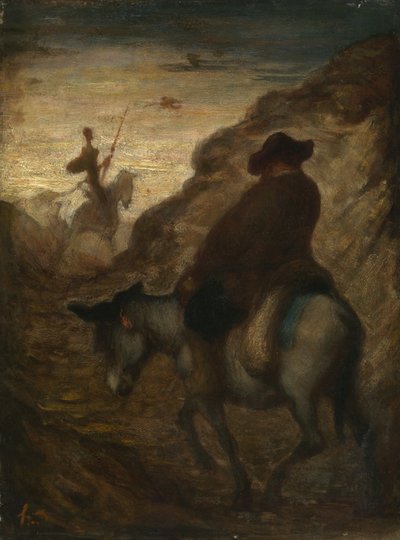 Dom Quixote e Sancho Pança, c.1864-65 (óleo sobre tela) de Honoré Daumier