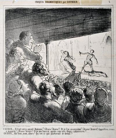 Esboço dramático: "Ele era o seu amante, Madame..." Gravura de Honore Daumier (1808-1879) em "Le Charivari". Palais Longchamp, Musee des Beaux Arts de Marseille. de Honoré Daumier