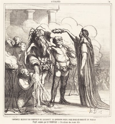 Empedocle recevant... les honneurs divins... de Honoré Daumier