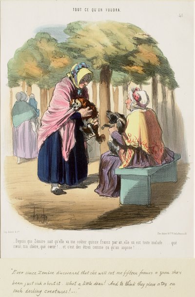 Desde que Zémire sabe que me vai custar quinze francos por ano,... de Honoré Daumier
