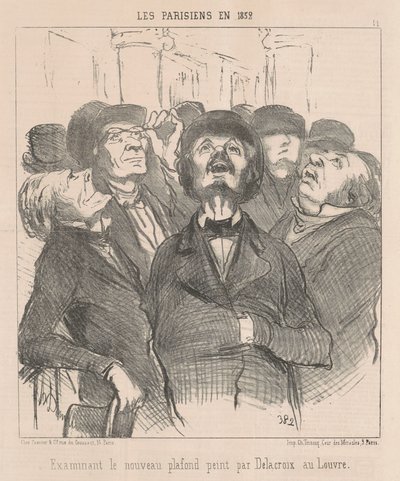 Examinando o novo teto... de Honoré Daumier