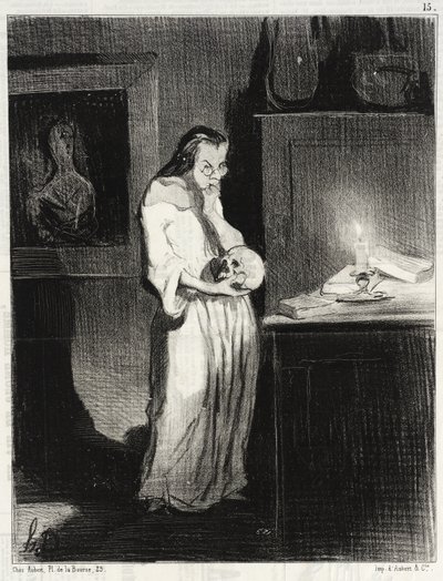 Mulher de letras humanitária que se entrega ao homem... de Honoré Daumier