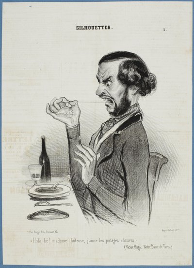 Espere! Empregada de mesa, prefiro os legumes bem barbeados. de Honoré Daumier