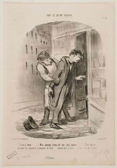 Quero uma bebida. de Honoré Daumier