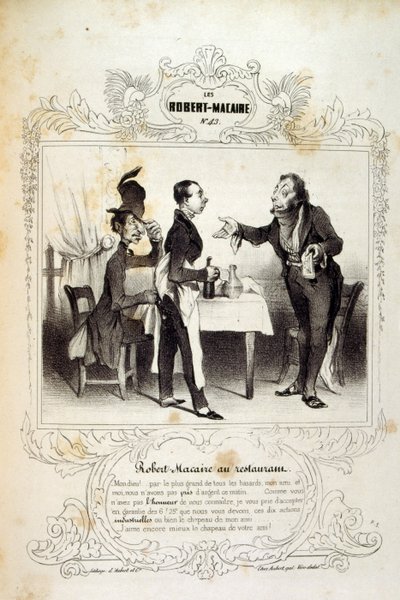 Ideias e lendas de Philipon sob o título Les Cent e Robert Macaire de Honoré Daumier