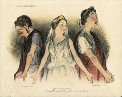 Ilustração de Honore Daumier (1808-1879) danse - Teatro - Ator, atriz Comediante de Honoré Daumier