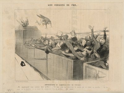 Impressões e compressões de viagem. De: "Os caminhos de ferro" de Honoré Daumier