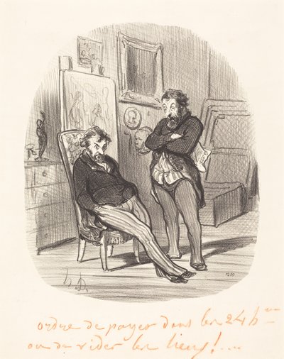 Inconveniente de enviar um mau quadro... de Honoré Daumier